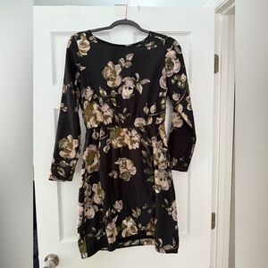 J.Crew Black Floral Black Dress Sz 4
